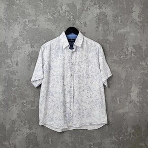 Men's White Floral Short Sleeve Shirt